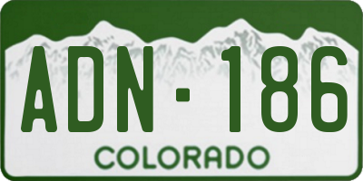 CO license plate ADN186