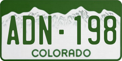 CO license plate ADN198