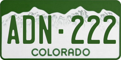 CO license plate ADN222