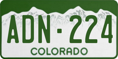 CO license plate ADN224