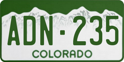CO license plate ADN235