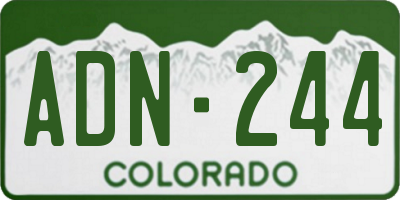 CO license plate ADN244