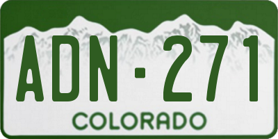 CO license plate ADN271