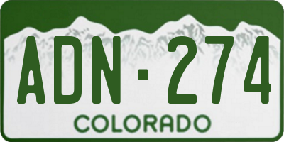 CO license plate ADN274