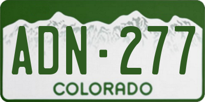 CO license plate ADN277