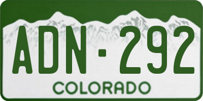 CO license plate ADN292