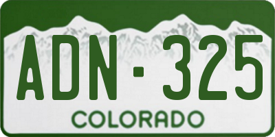 CO license plate ADN325