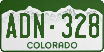 CO license plate ADN328