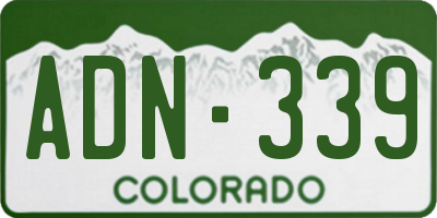 CO license plate ADN339