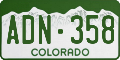 CO license plate ADN358