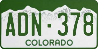 CO license plate ADN378