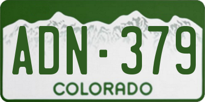 CO license plate ADN379
