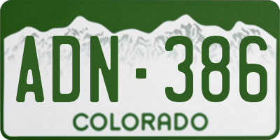 CO license plate ADN386