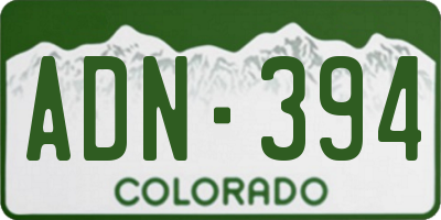 CO license plate ADN394
