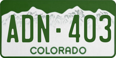 CO license plate ADN403