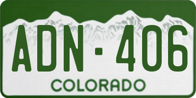 CO license plate ADN406