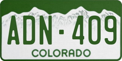 CO license plate ADN409