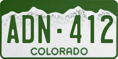 CO license plate ADN412