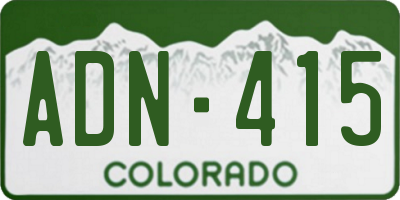 CO license plate ADN415