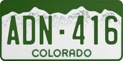 CO license plate ADN416