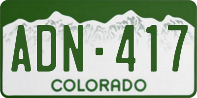 CO license plate ADN417