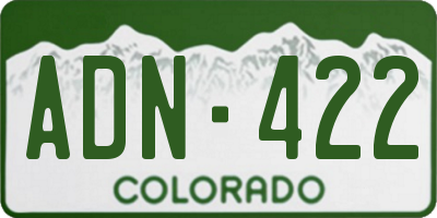 CO license plate ADN422
