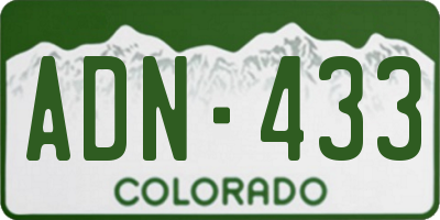 CO license plate ADN433