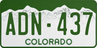 CO license plate ADN437