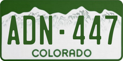 CO license plate ADN447