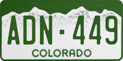 CO license plate ADN449