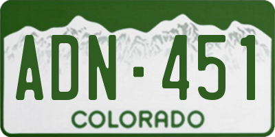 CO license plate ADN451