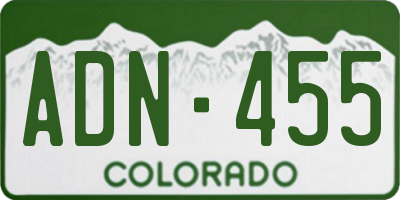 CO license plate ADN455