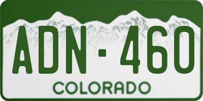 CO license plate ADN460