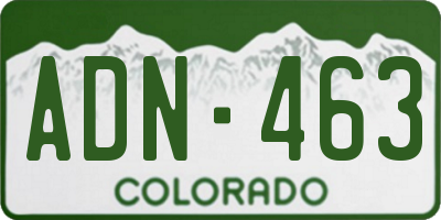 CO license plate ADN463