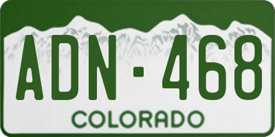 CO license plate ADN468