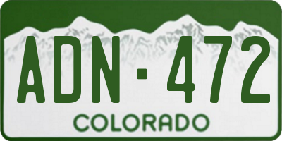 CO license plate ADN472