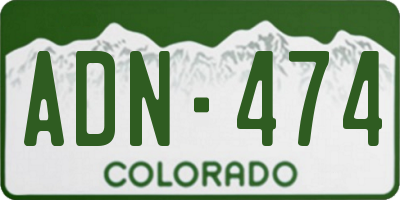 CO license plate ADN474