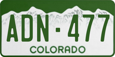CO license plate ADN477