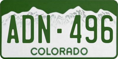 CO license plate ADN496