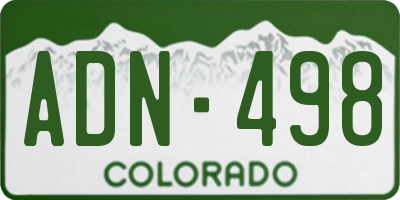 CO license plate ADN498