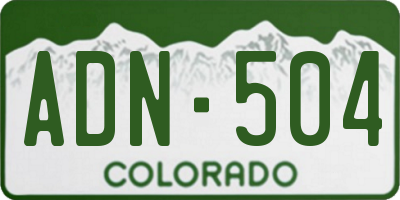 CO license plate ADN504