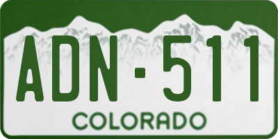 CO license plate ADN511