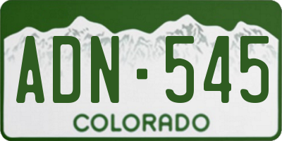 CO license plate ADN545