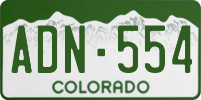 CO license plate ADN554