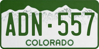 CO license plate ADN557