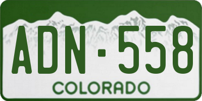 CO license plate ADN558