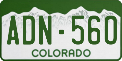 CO license plate ADN560