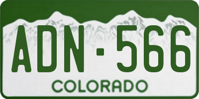 CO license plate ADN566