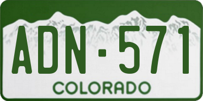 CO license plate ADN571