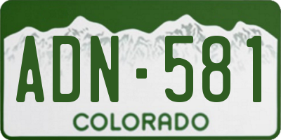 CO license plate ADN581